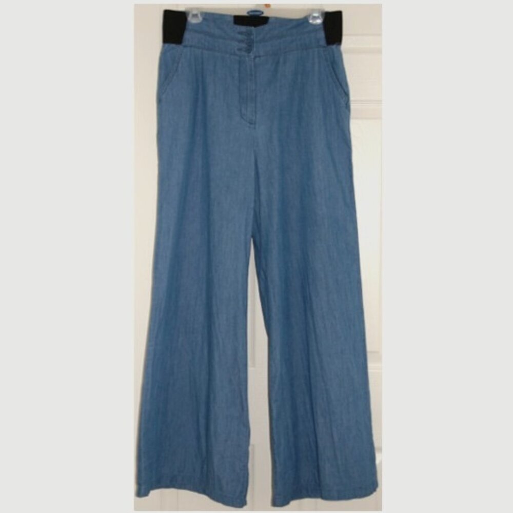 XOXO Wide-Leg Lightweight Denim Pants Women Size L, Elastic Waist (32", Elastic)